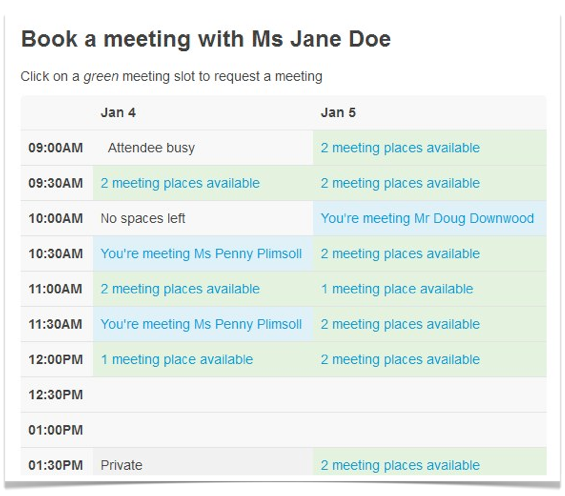 Book a Meeting with Jane Doe